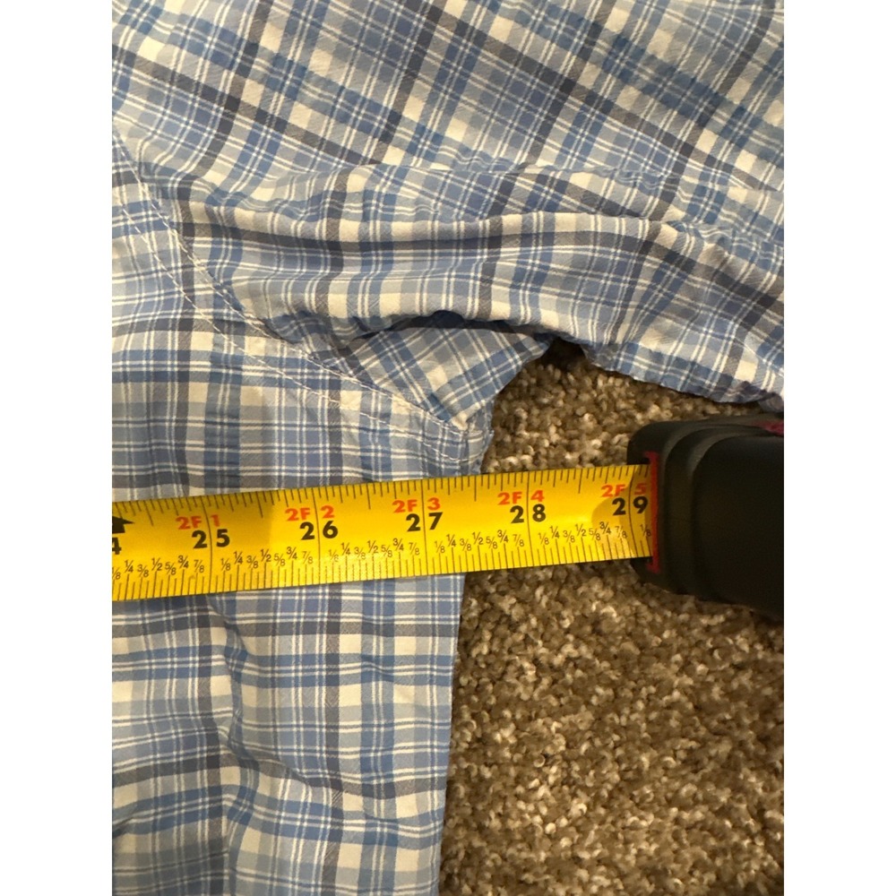 Vineyard Vines Harbor Shirt XXL Blue Plaid Fishing Vented Performance - Picture 9 of 11
